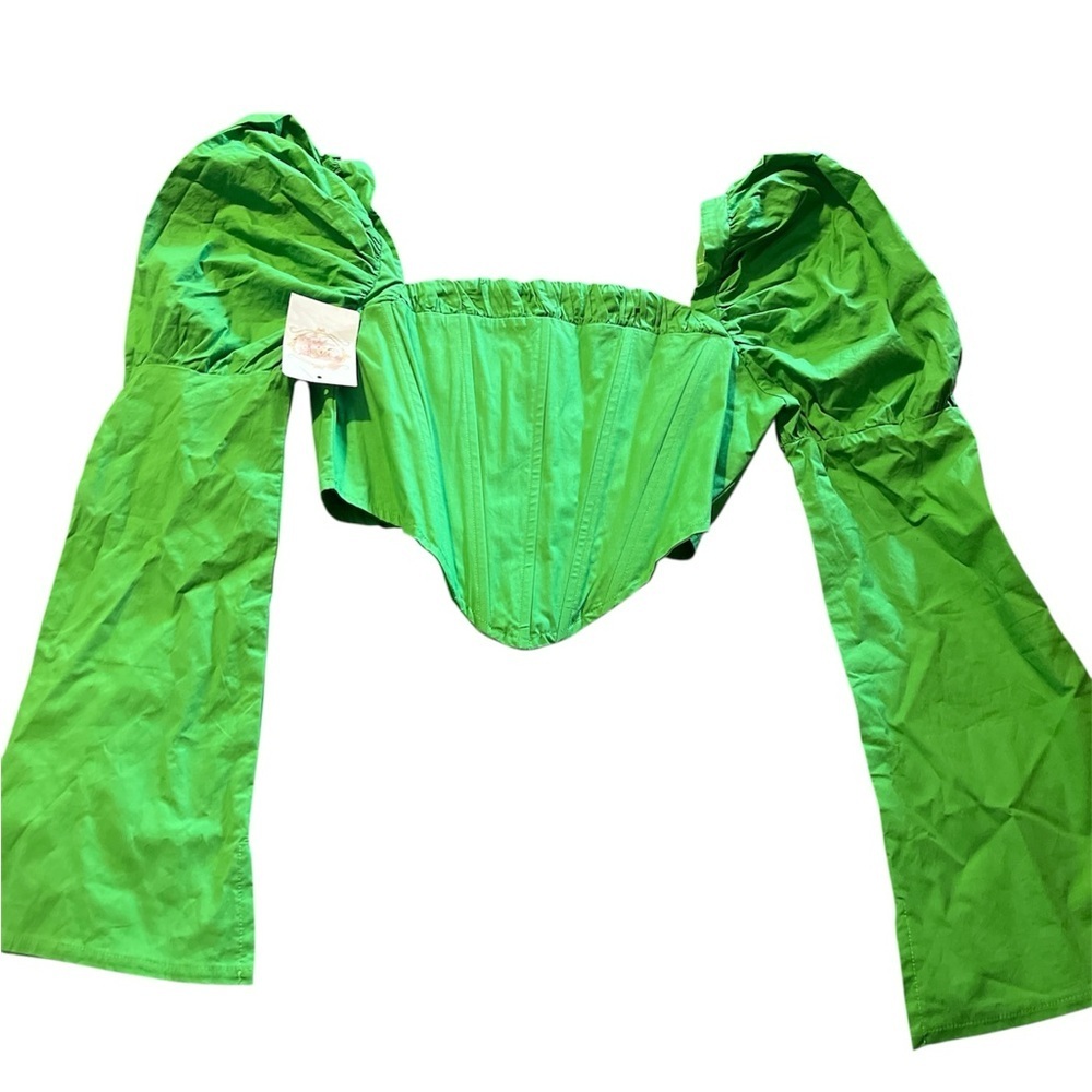Vibrant Green Off-Shoulder Top - Picture 2 of 6